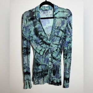 FREE PEOPLE | Semi Sheer Lucky Shirtee Button Up